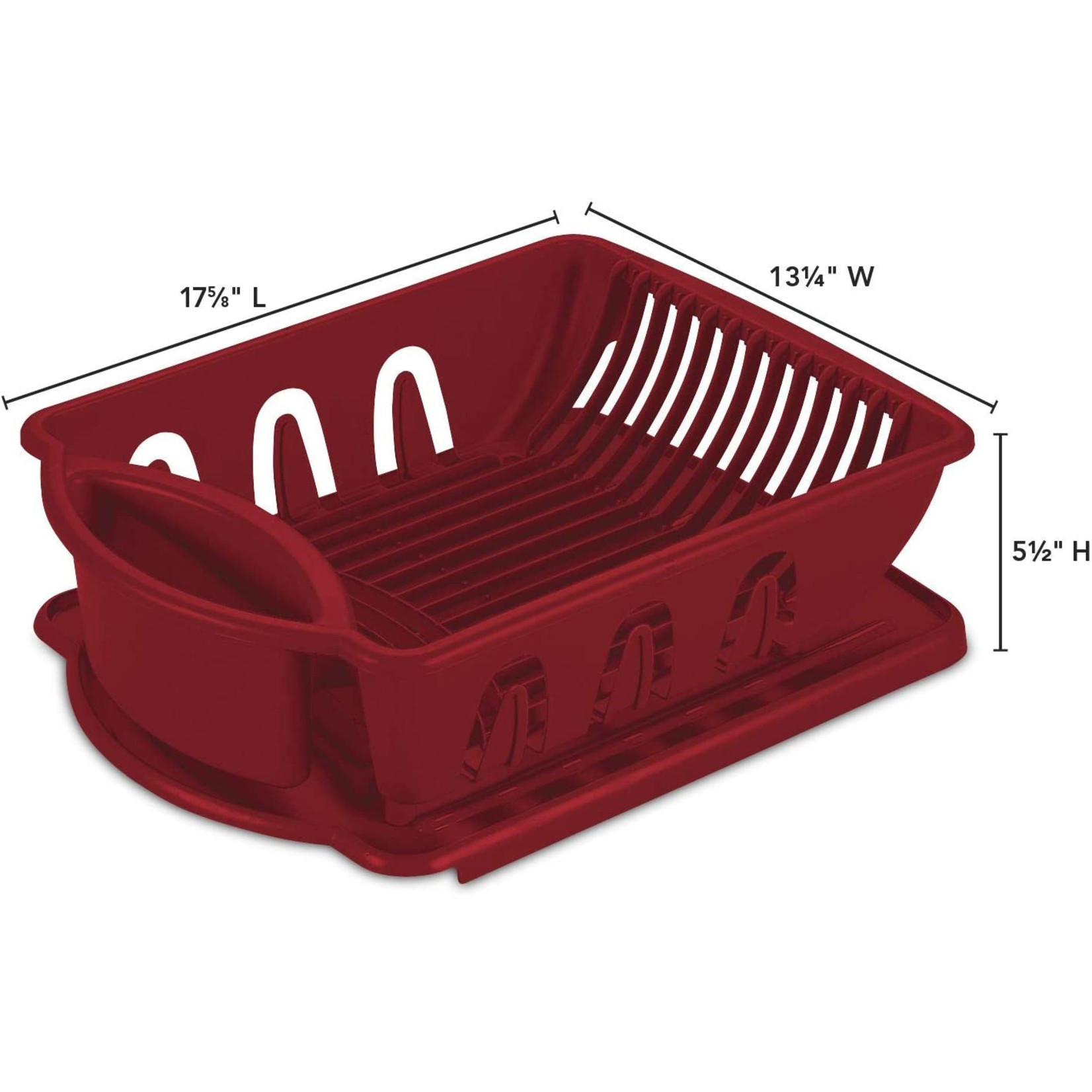 Modern Houseware ÉGOUTTOIR À VAISSELLE STERILITE EN ROUGE, 2PIÈCES