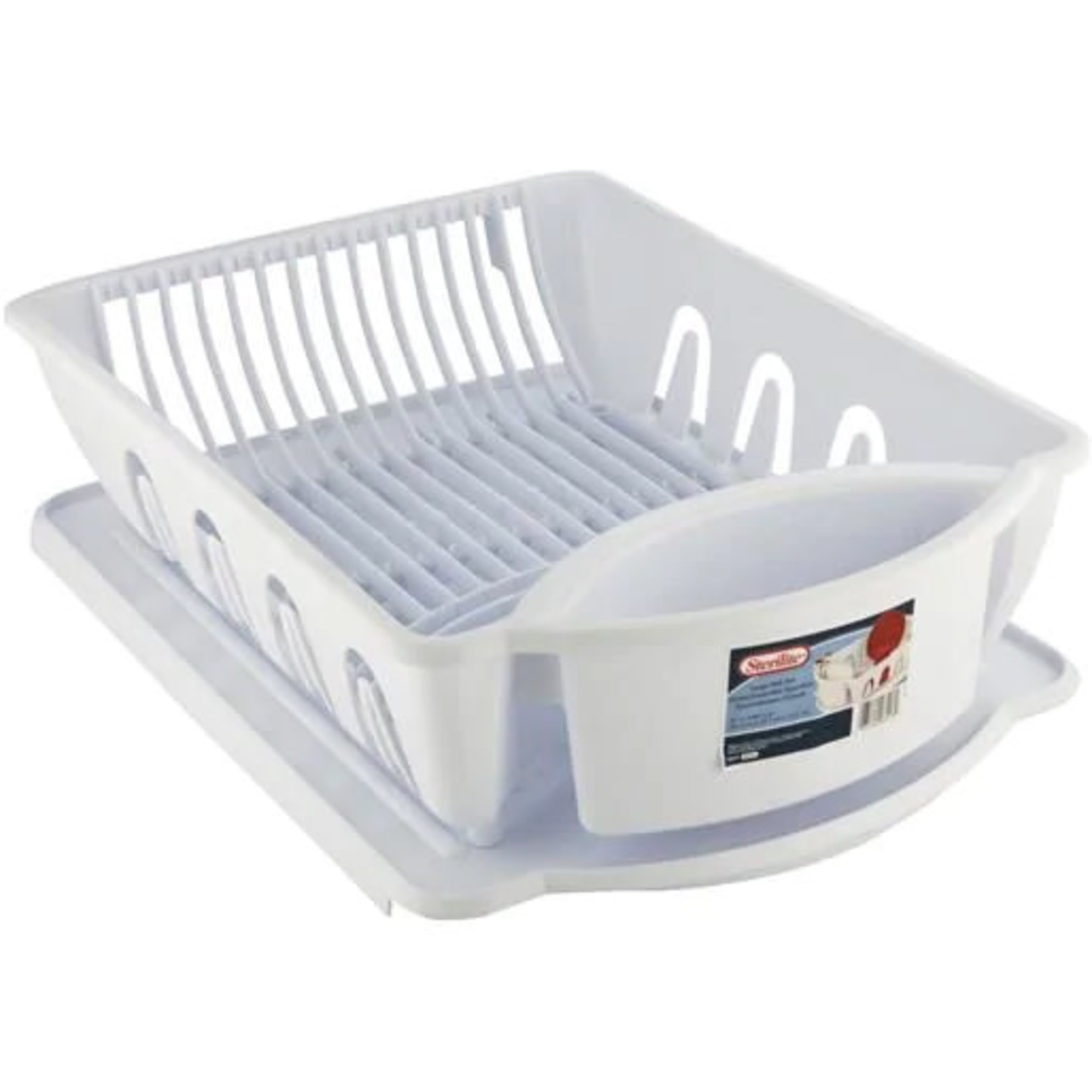 Modern Houseware STERELITE 2PCS WHITE MEDIUM DISH DRAINER