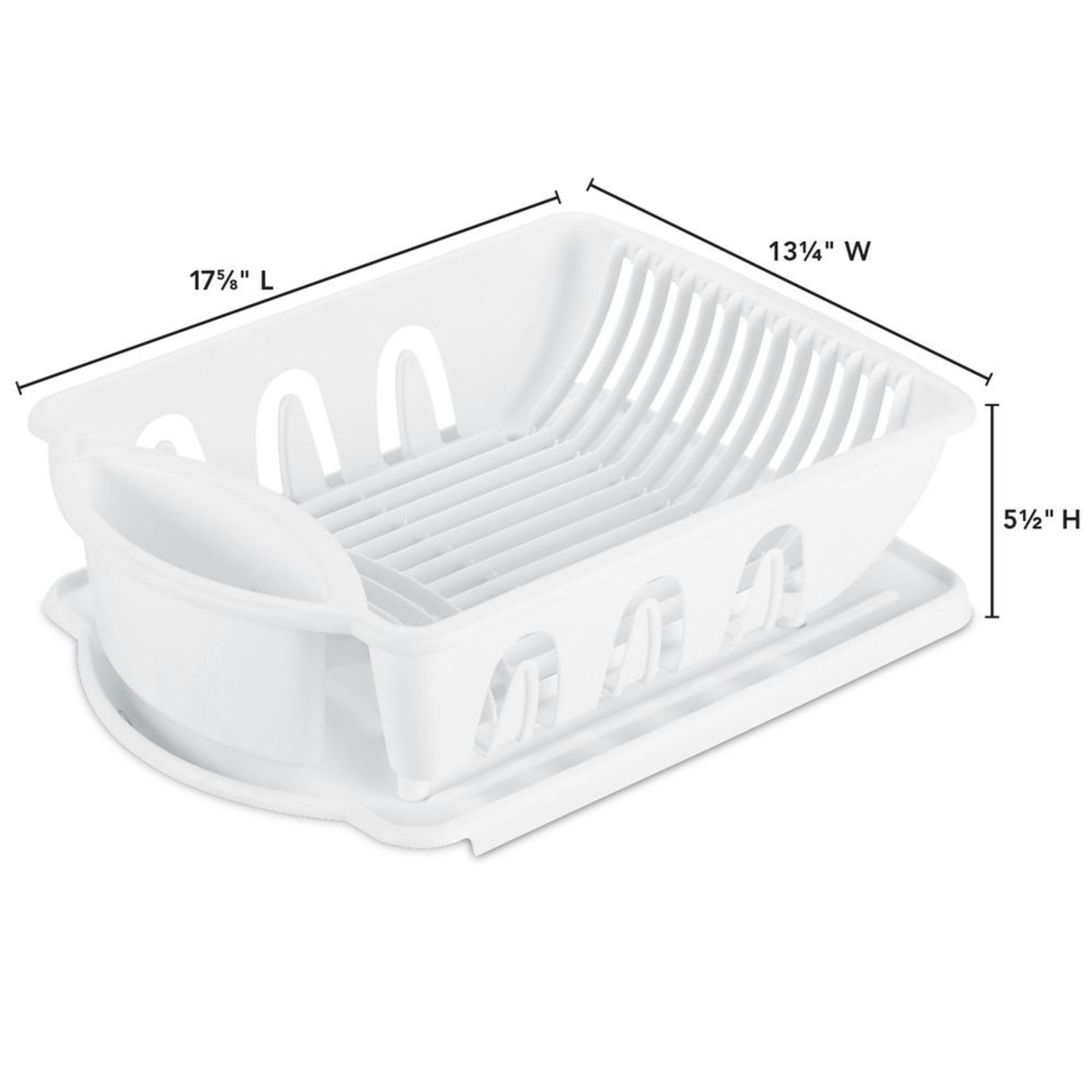 Modern Houseware ÉGOUTTOIR À VAISSELLE STERILITE EN BLANC, 2PIÈCES