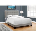 Linen Upholstered Bed Frame, Gray, Full