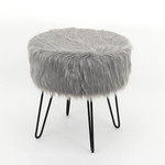 ITY INTERNATIONAL Repose-pieds en Fausse Fourrure Grise