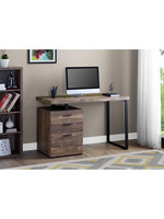 BUREAU - 48"L / FAUX BOIS BRUN / METAL NOIR