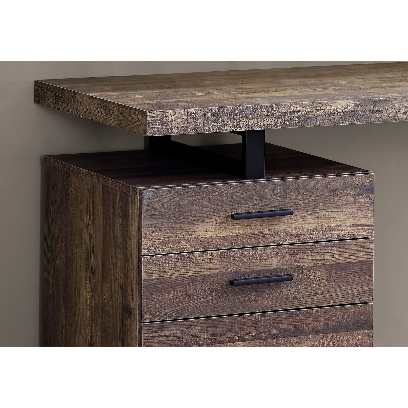 COMPUTER DESK - 48"L / BROWN RECLAIMED WOOD / BLACK METAL