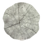 ITY INTERNATIONAL Round Tree Trunk Placemat Light Grey