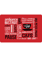 ITY INTERNATIONAL PRINTED BISTRO PLASTIC PLACEMATS - RED