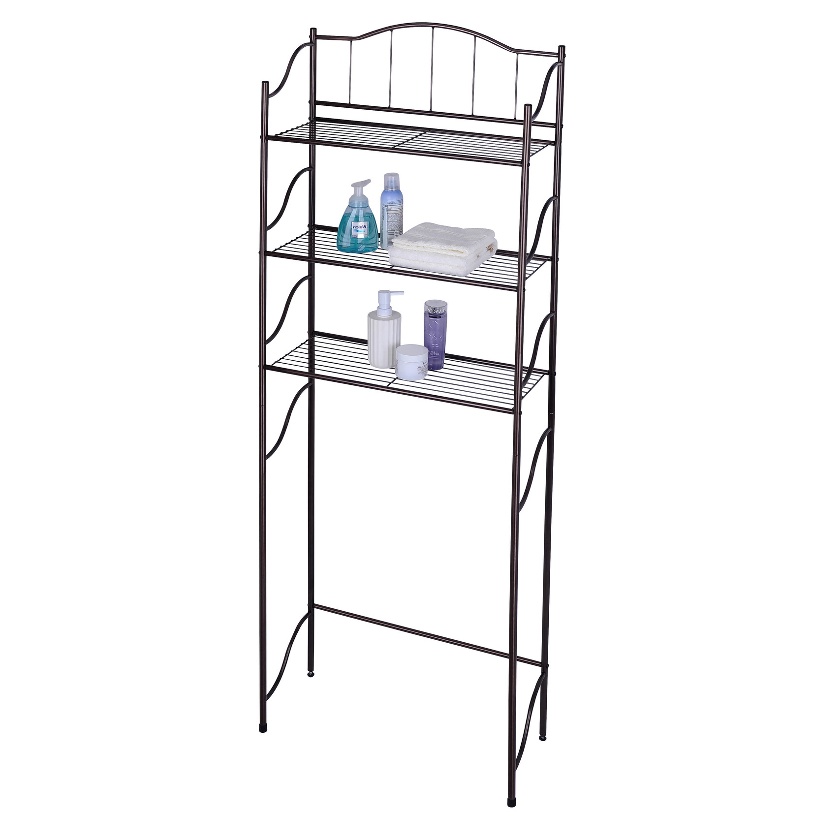 ITY INTERNATIONAL 3-Shelf Over-The-Toilet Space Saver, Black
