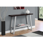 TABLE D'APPOINT - 48"L / ESPRESSO/CONSOLE D'ENTREE ARGENT