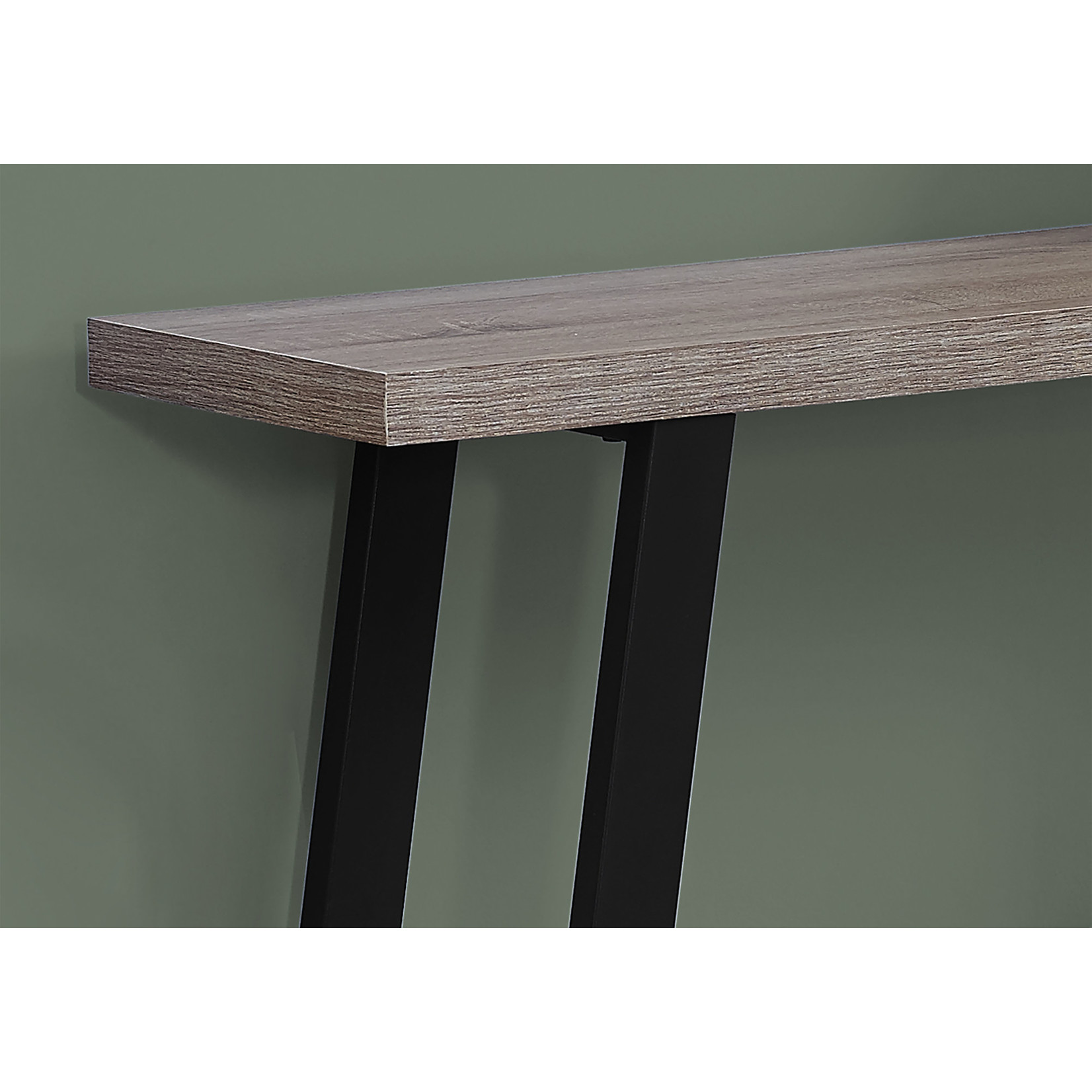 TABLE D'APPOINT - 48"L /TAUPE FONCE/CONSOLE D'ENTRÉE NOIR