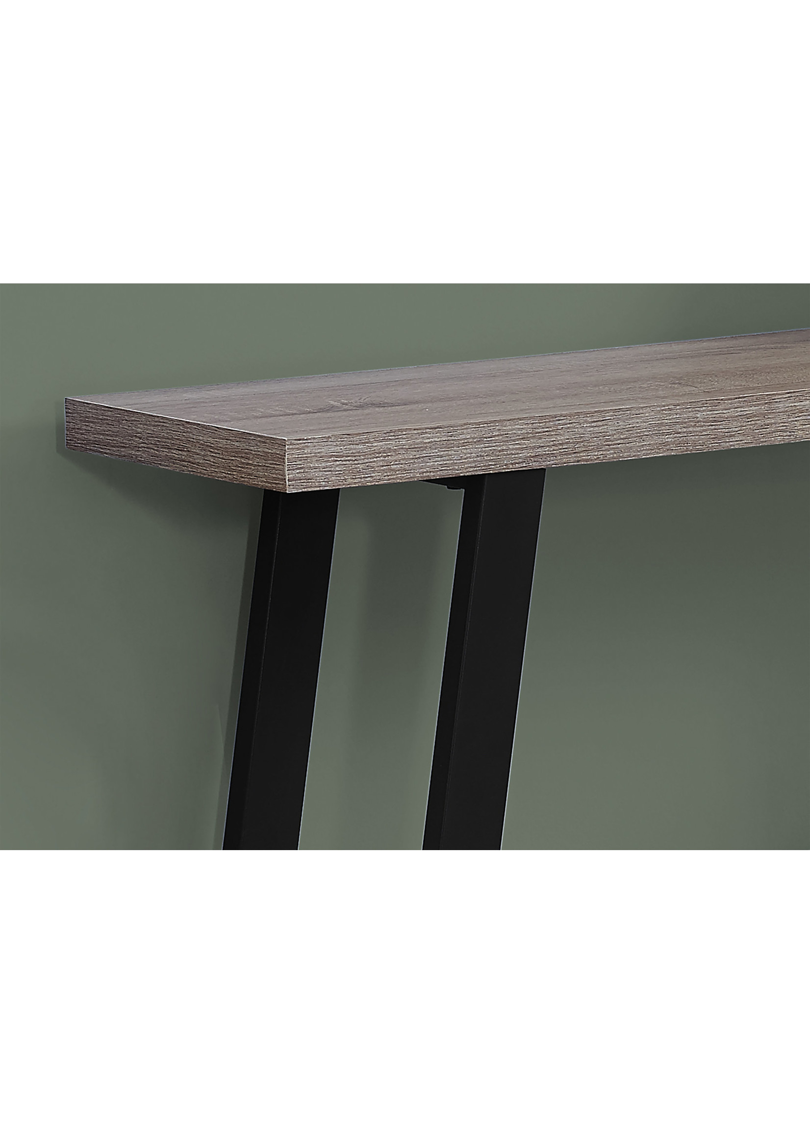 ACCENT TABLE  HALL CONSOLE, TAUPE/BLACK