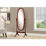 MIRROR WALNUT OVAL WOOD FRAME 59"H