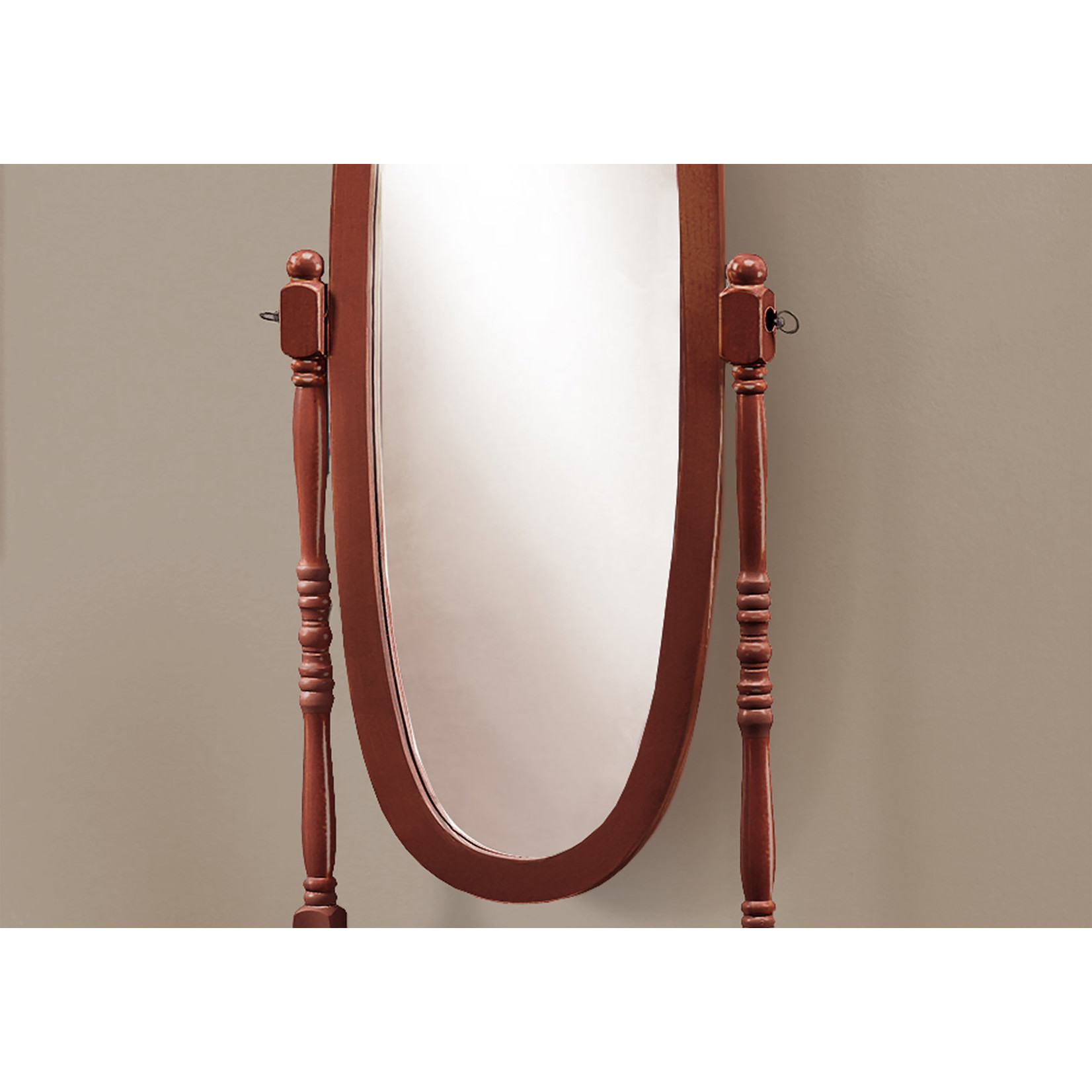 MIROIR - 59"H / OVALE SUR PIED ACAJOU