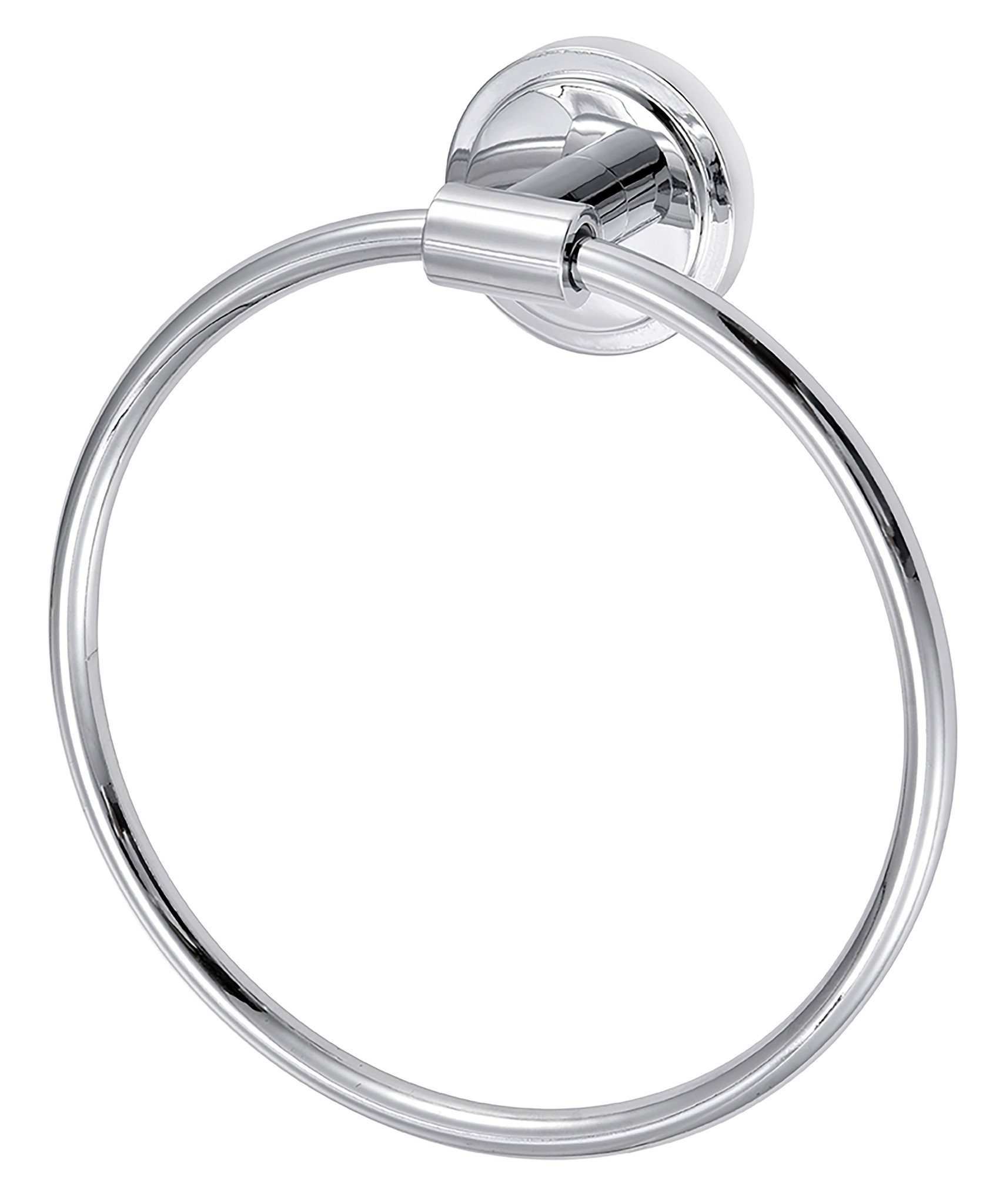HEAVY SILVER MATTE ROUND TOWEL RING MAISON CAPLAN