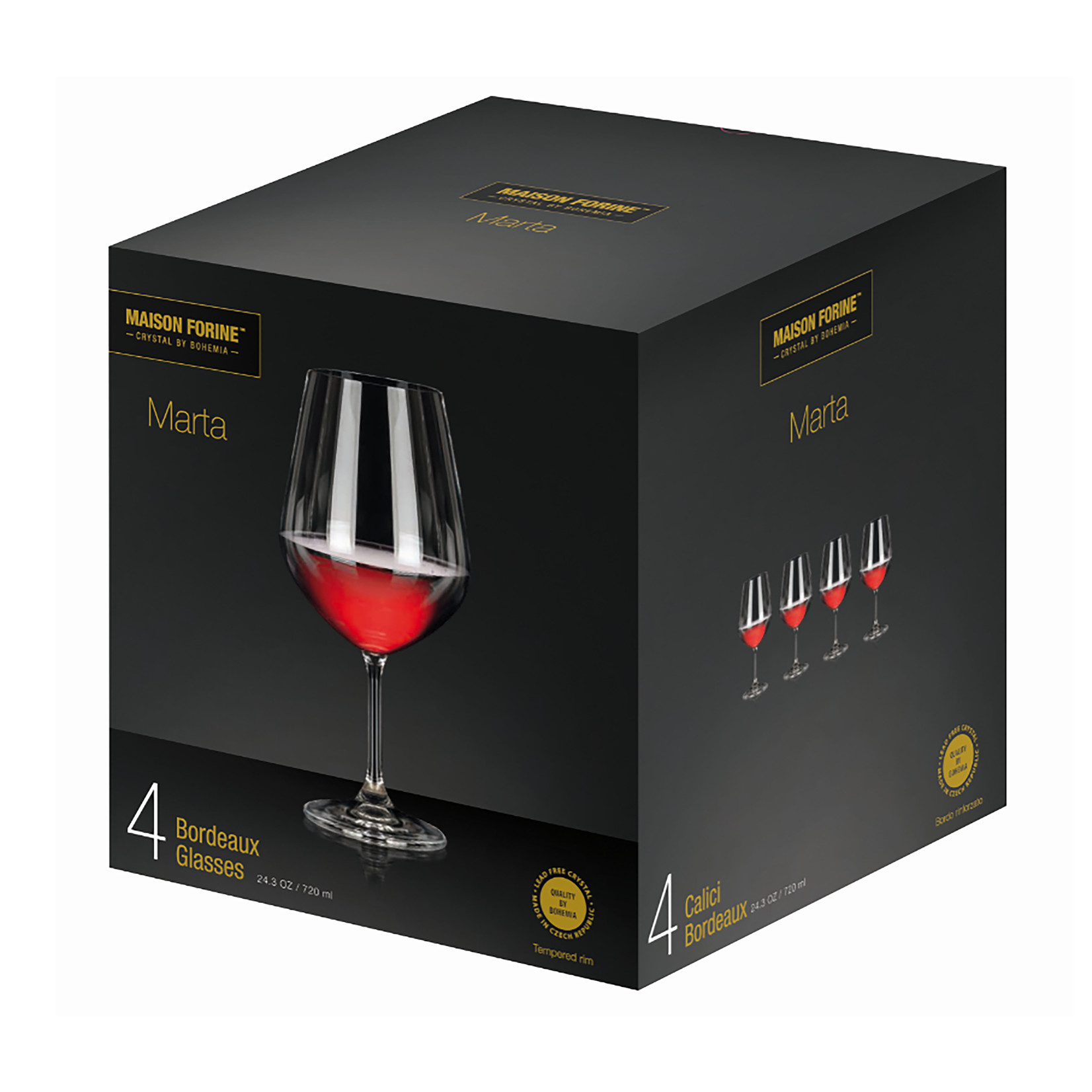 KAYALI LOT DE 4 VERRES BORDEAUX 720ML
