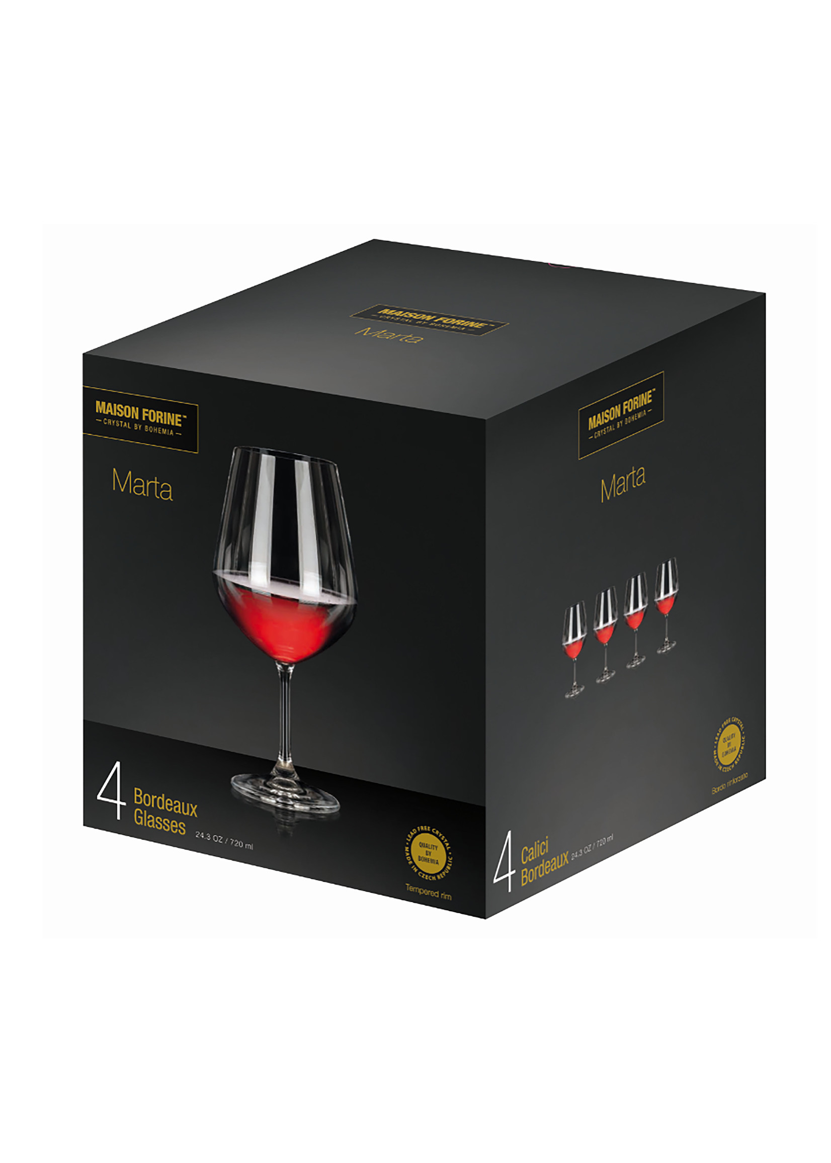 KAYALI LOT DE 4 VERRES BORDEAUX 720ML