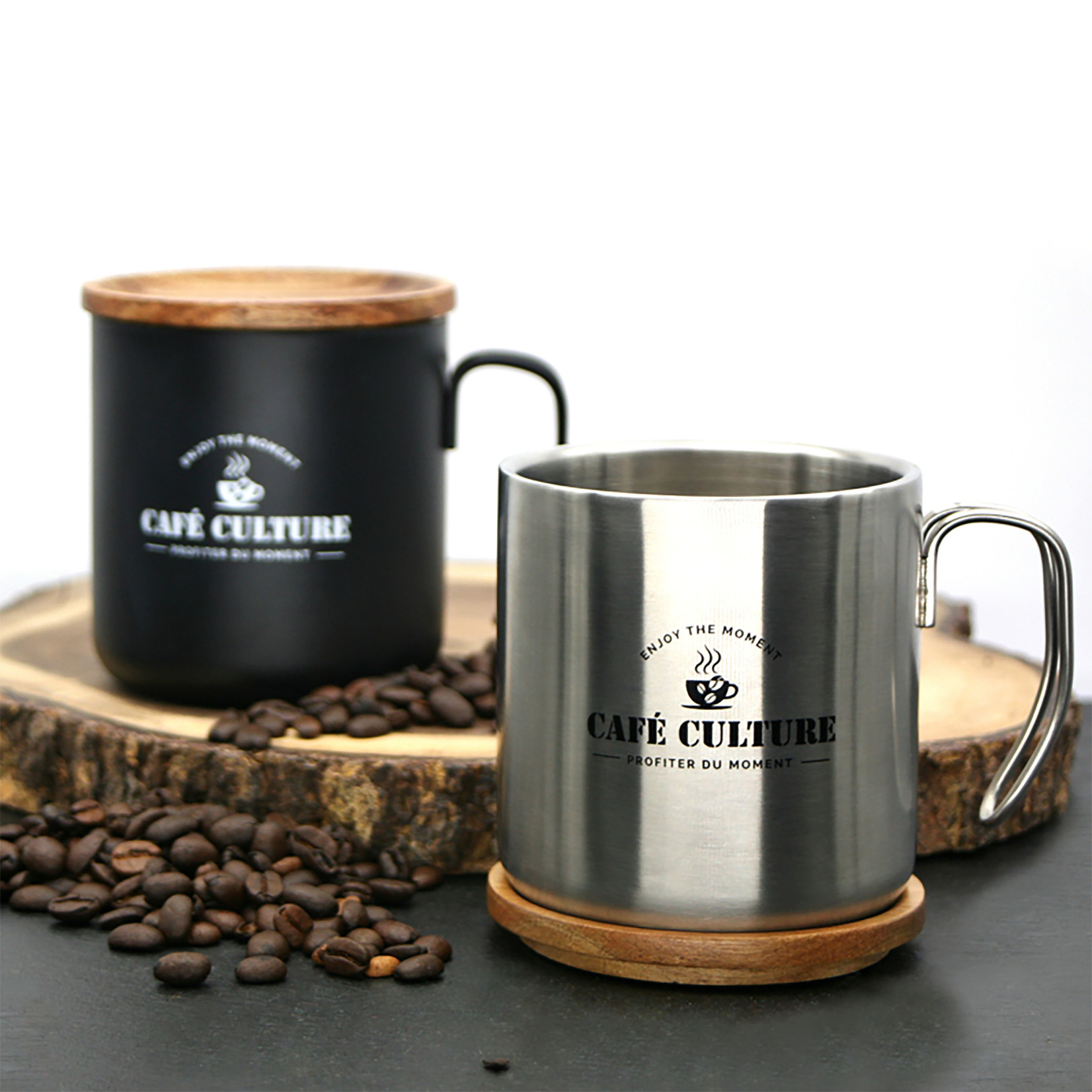Danesco 450ml Double Walled Mugs Stainless Steel