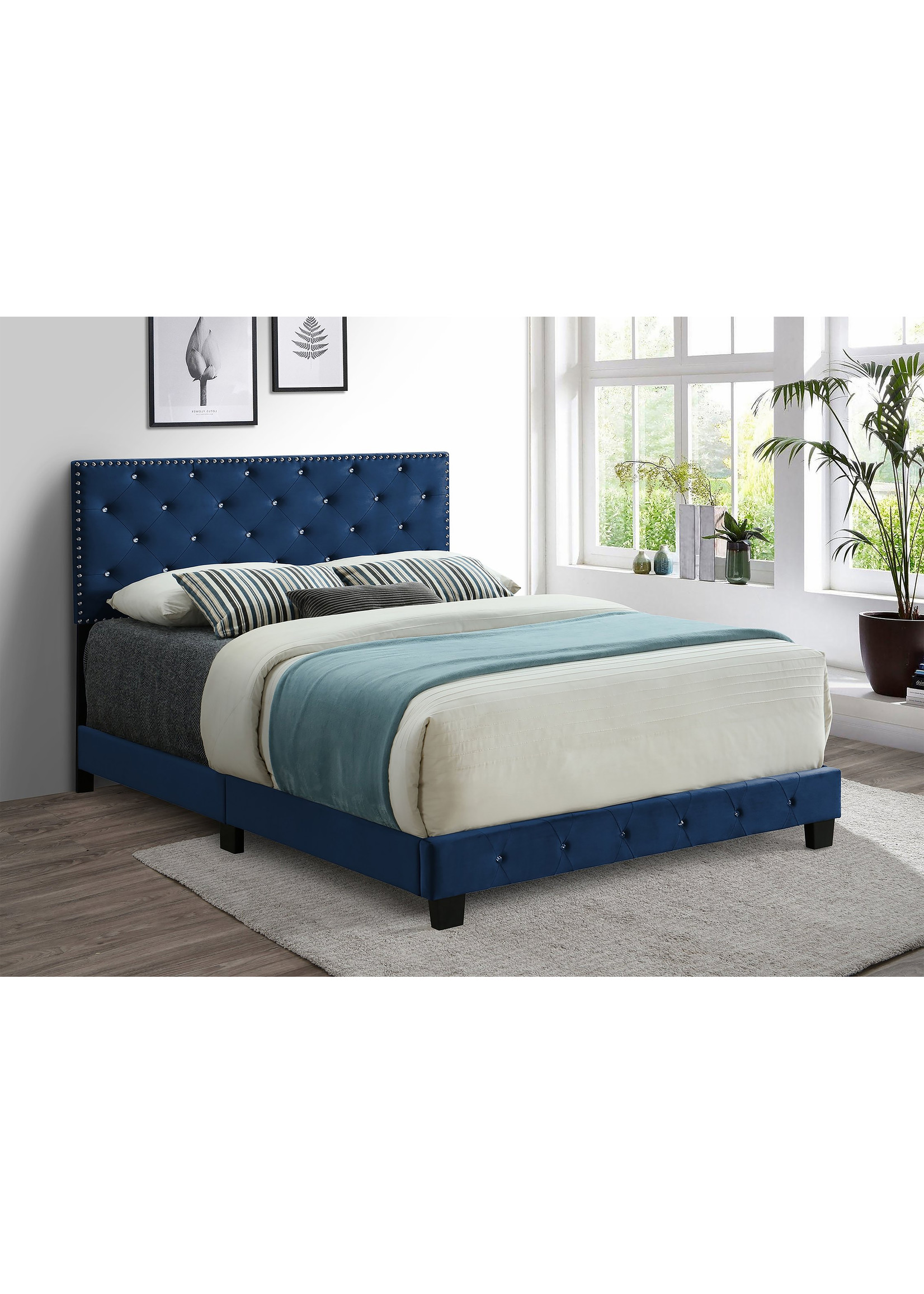 BLUE VELVET BED FRAME