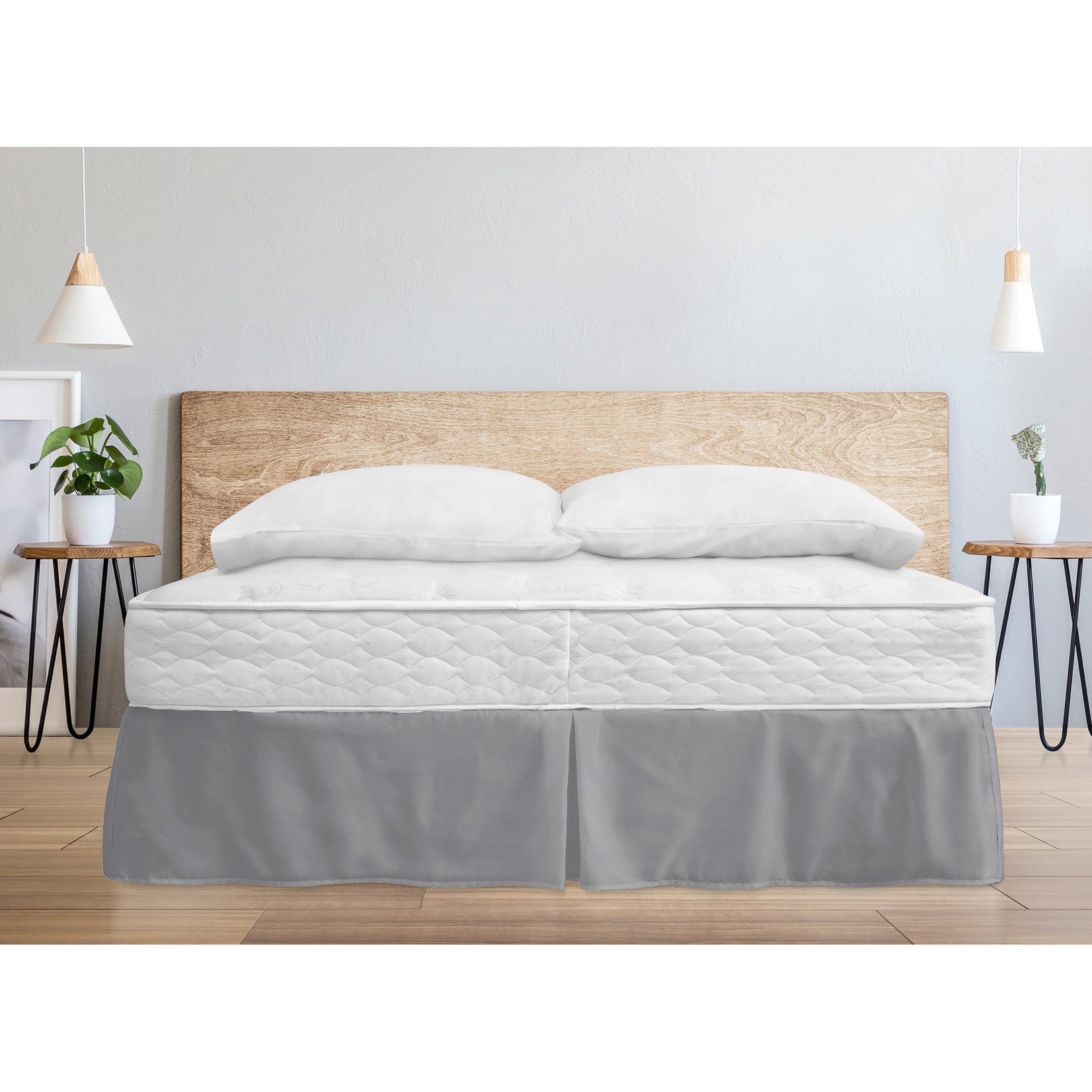 Grey BedSkirt, Microfiber 14"Drop
