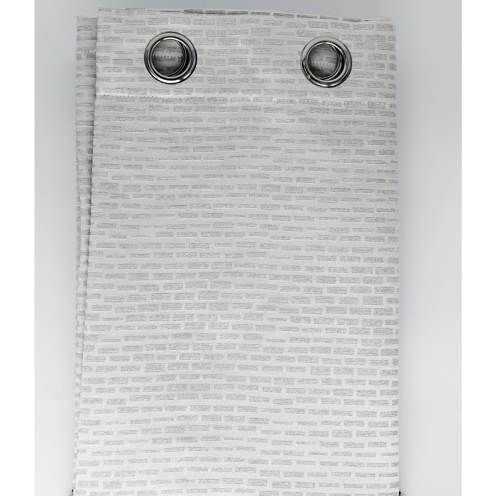 RIDEAU À OEILLETS (54x84po)-GRIS/ARGENT