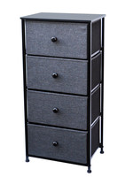 4-DRAWER BLACK FABRIC ORGANIZER