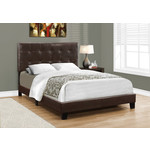 DARK BROWN FAUX LEATHER BED FRAME