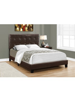 DARK BROWN FAUX LEATHER BED FRAME