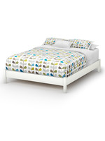 SOUTH SHORE Double(Full) WHITE PLATFORM BED ON LEG