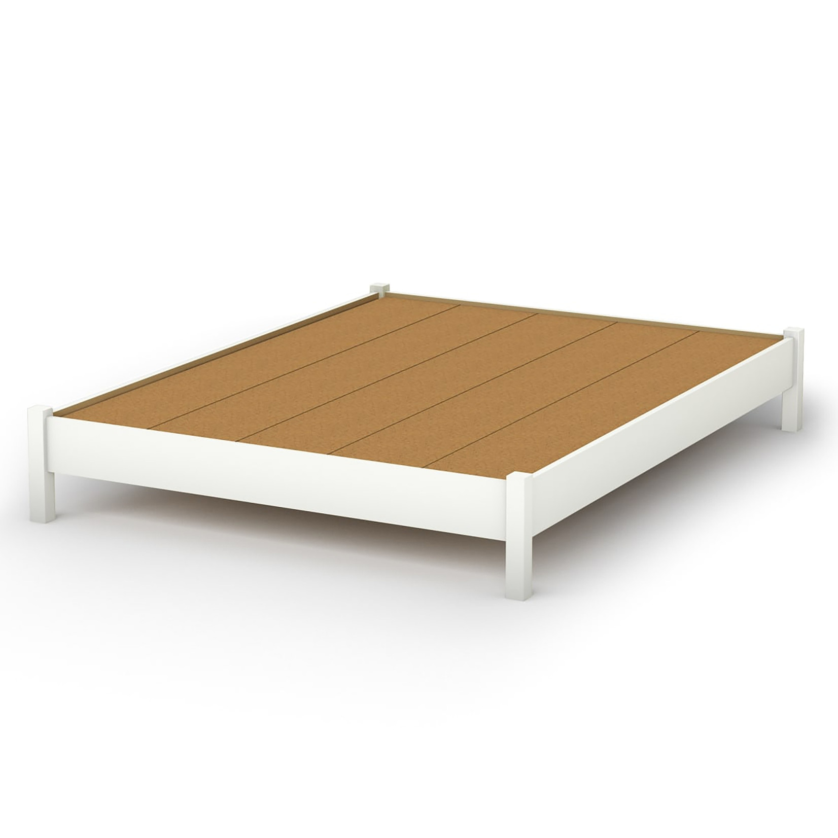 SOUTH SHORE Double(Full) WHITE PLATFORM BED ON LEG