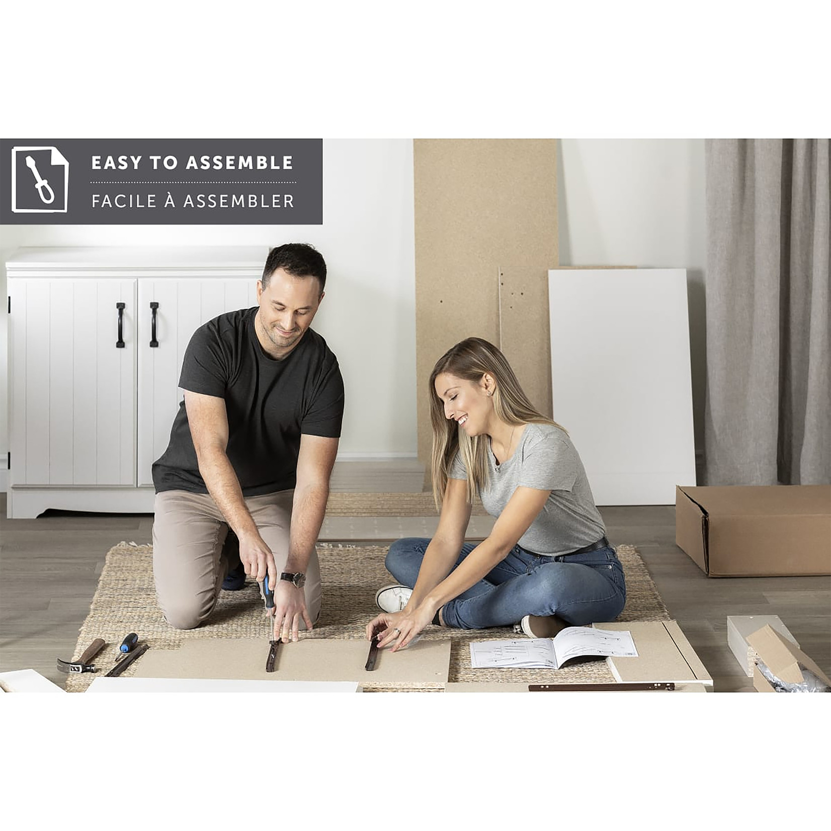 SOUTH SHORE Double(Full) WHITE PLATFORM BED ON LEG