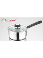 16cm Stainless Saucepan with Glass Lid