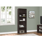 Bookcase 72"H with 5 Shelves, Espresso