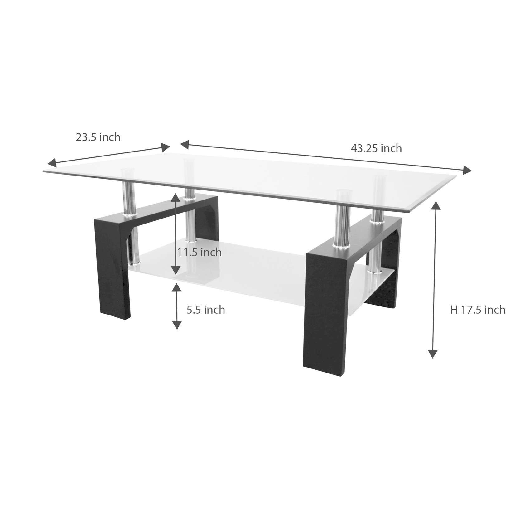 TABLE DE COCKTAIL MODERNE - NOIR