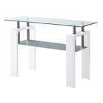 TABLE CONSOLE EN VERRE - BLANC