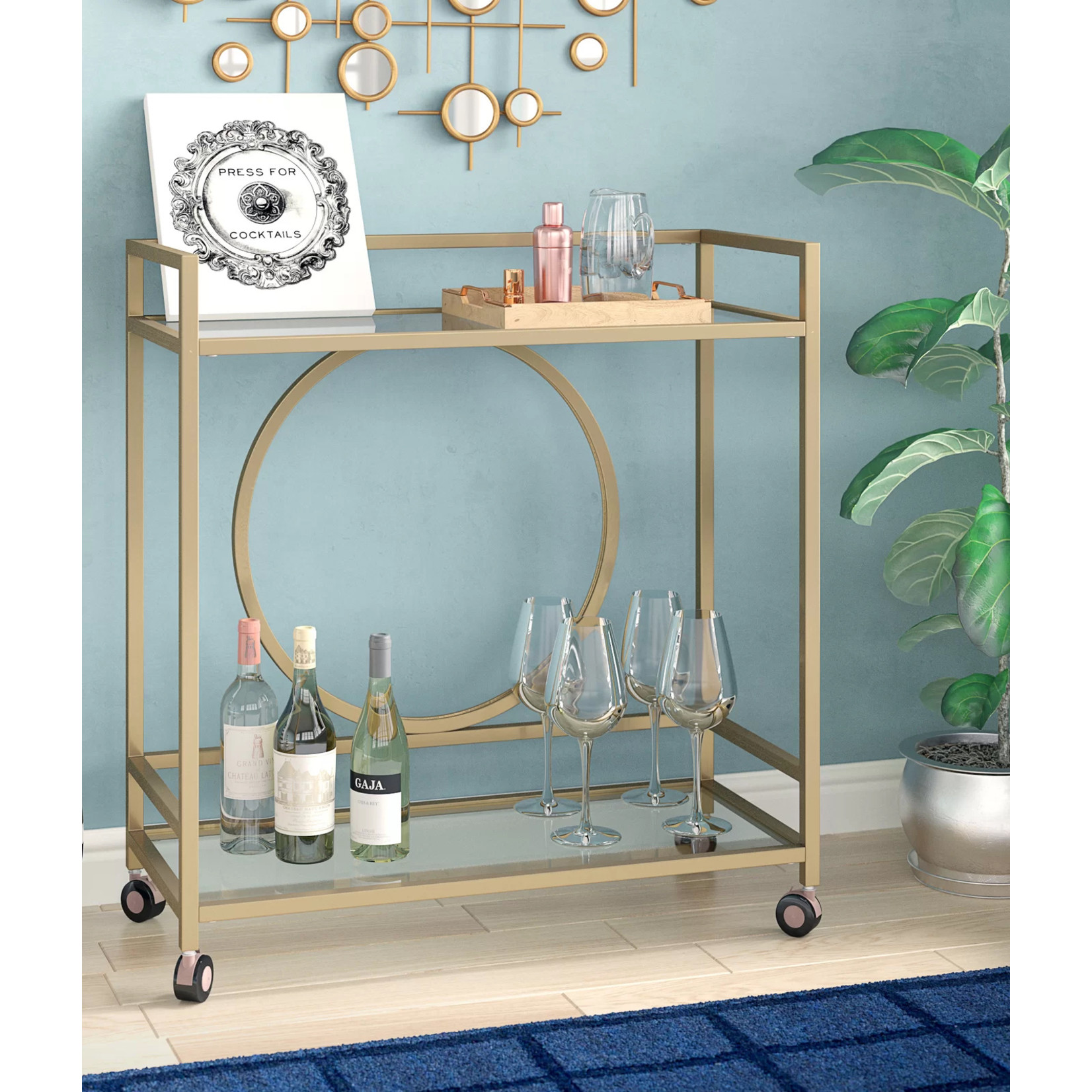 BAR CONSOLE, FINITION DORÉE