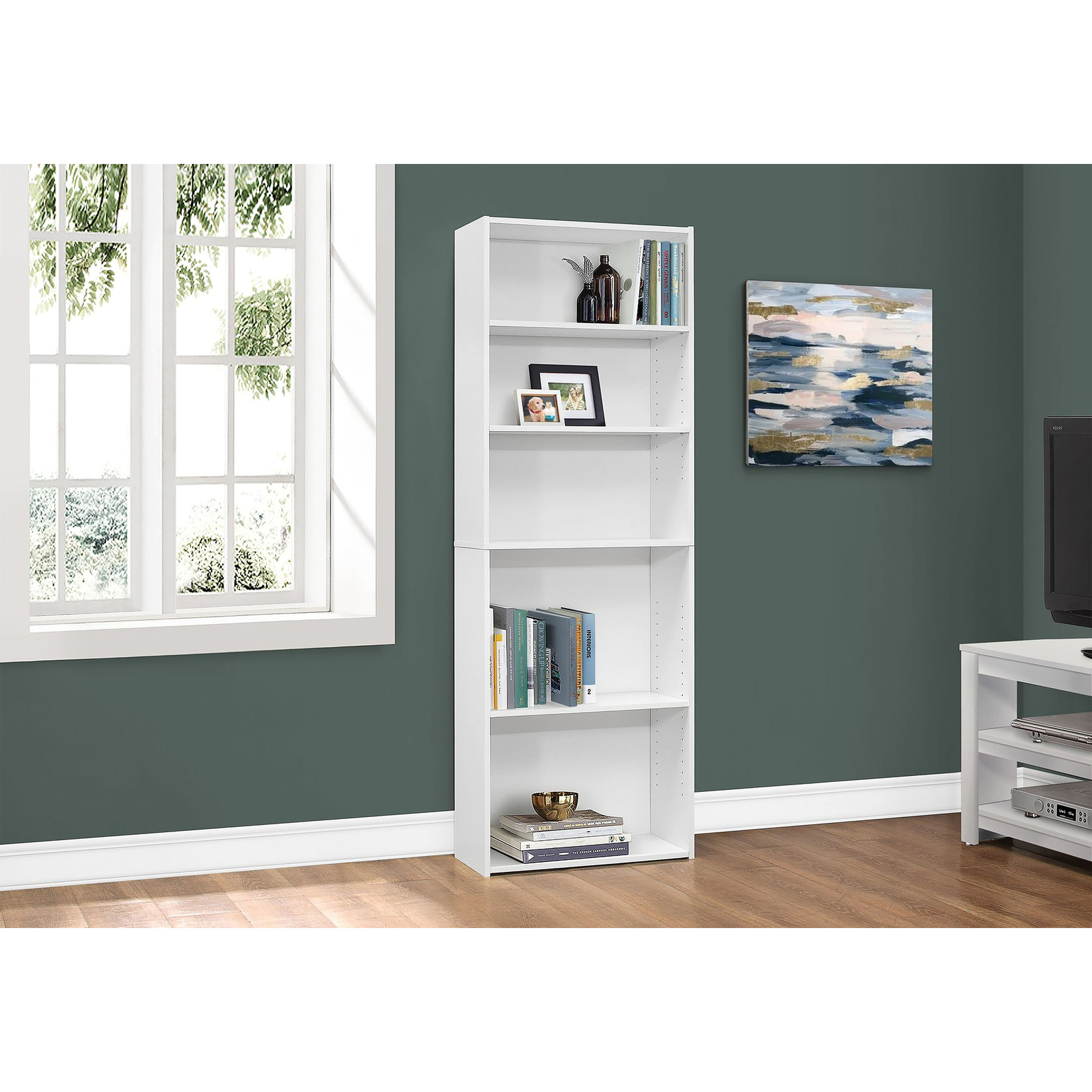 Étagère 72po H avec 5 Tablettes, Blanc