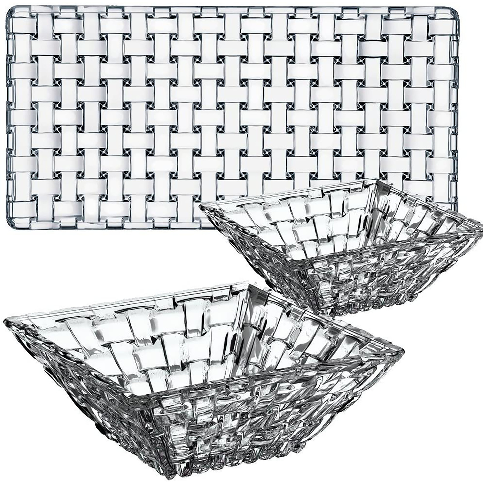 Portmeirion - Royal Selangor BOSSA NOVA RECTANGULAR PLATE & 2 BOWLS S/3