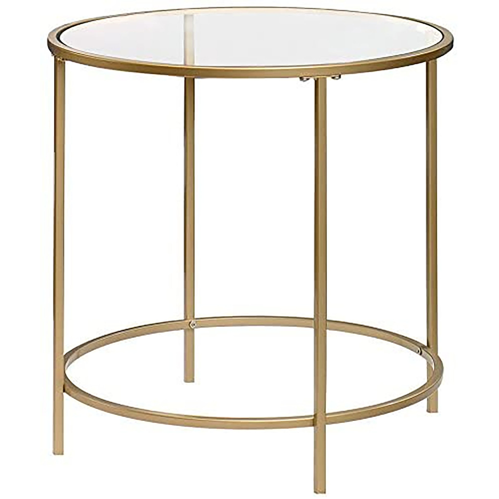 ROUND GLASS SIDE TABLE, GOLD MAISON CAPLAN