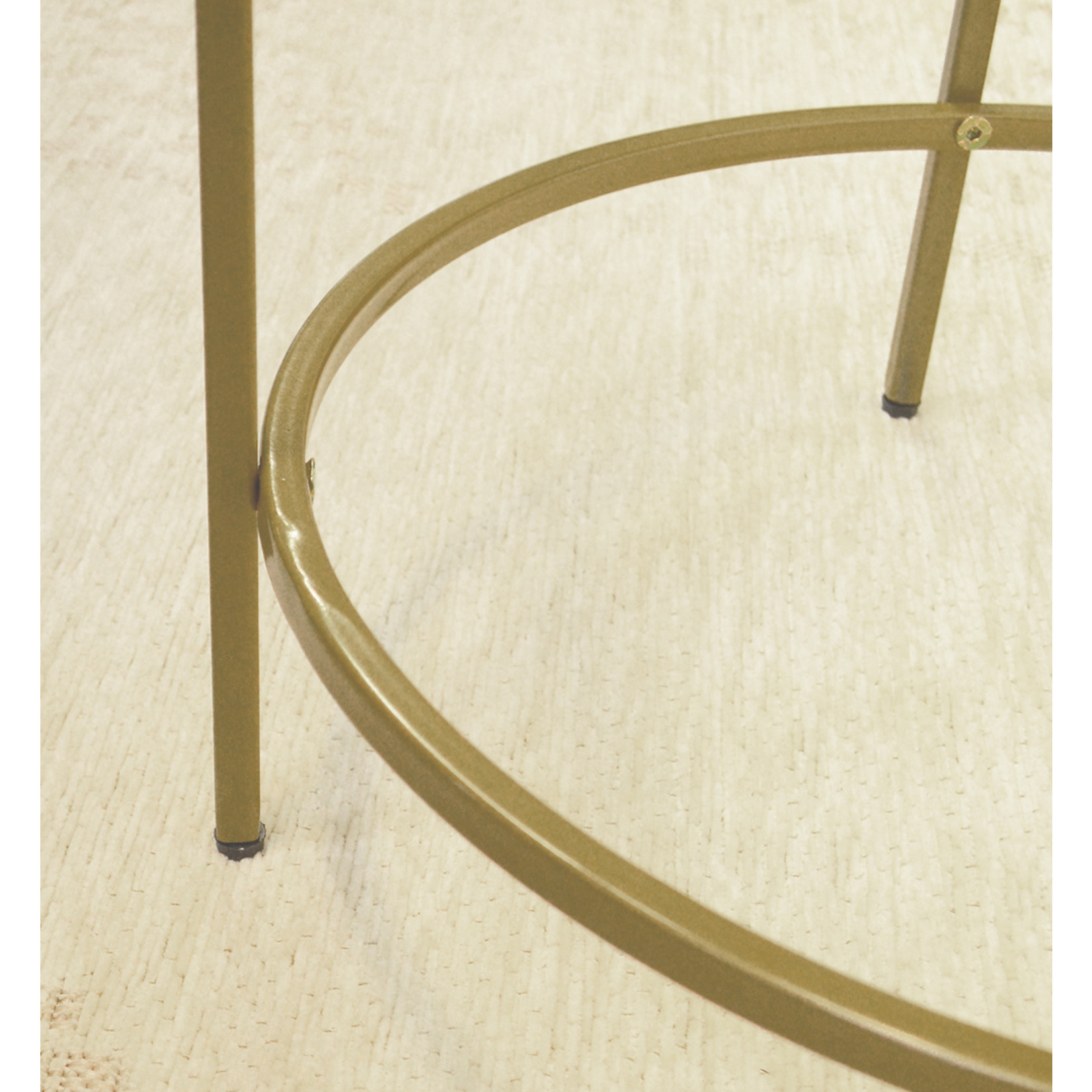 ROUND GLASS SIDE TABLE, GOLD - MAISON CAPLAN