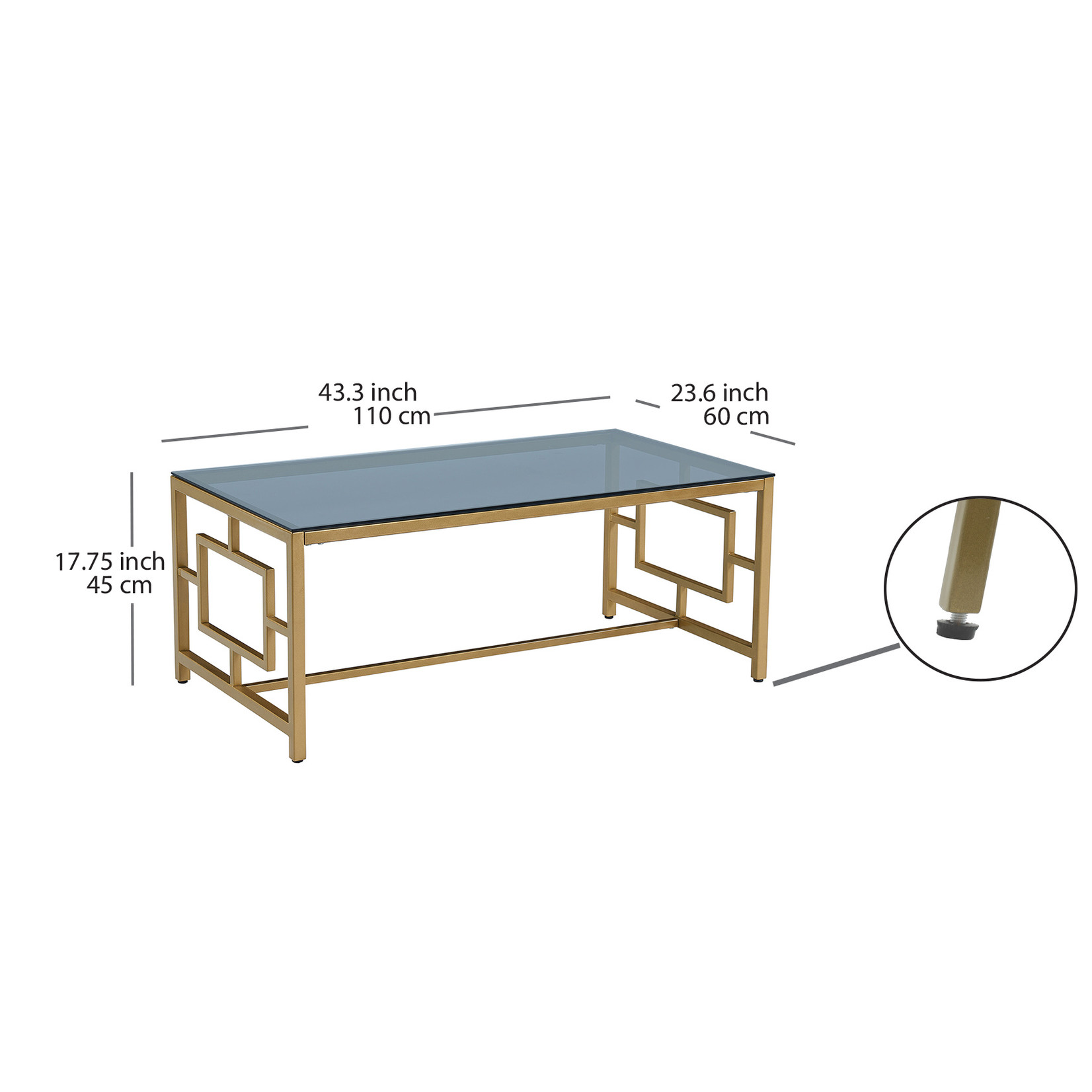 TABLE BASSE RECTANGULAIRE EN VERRE