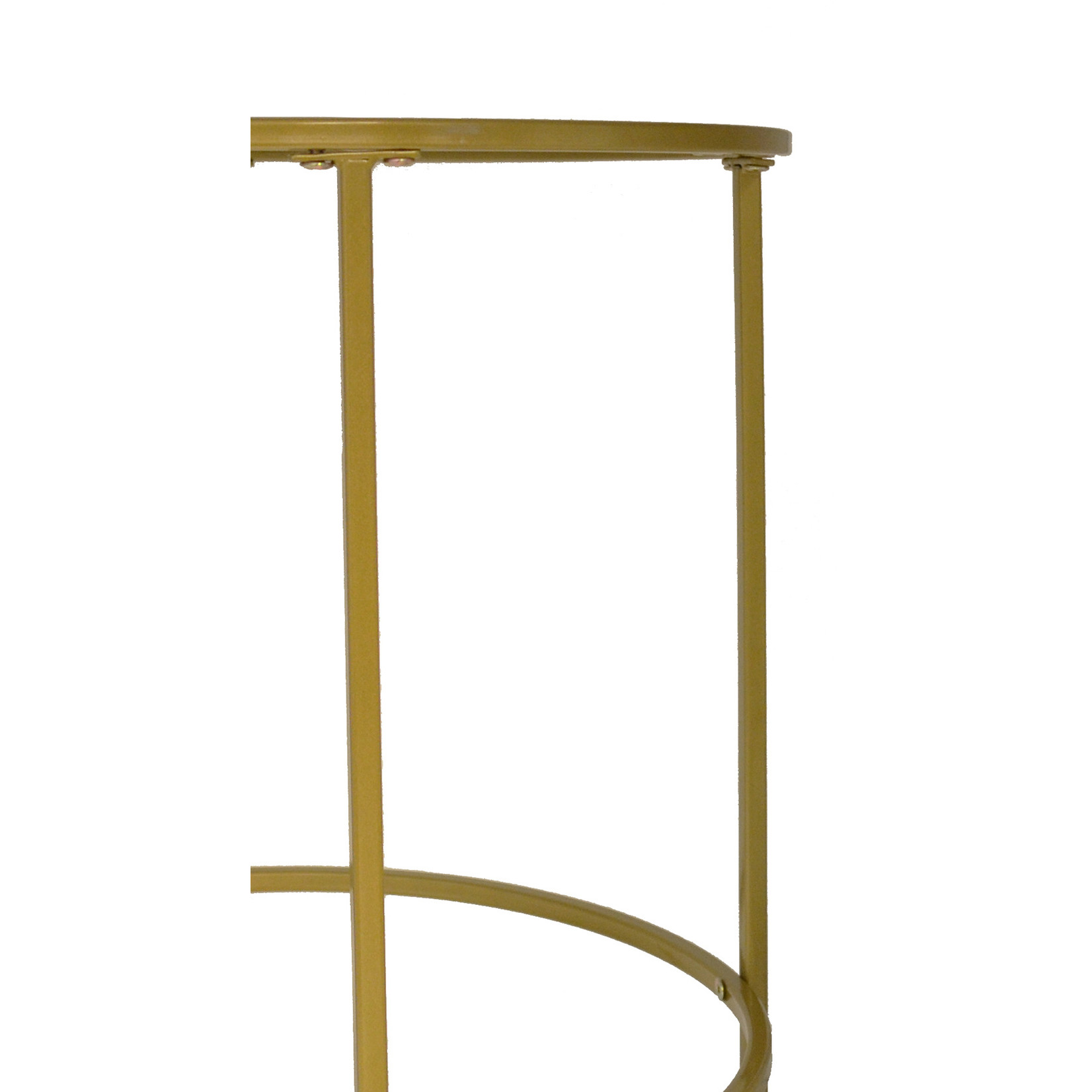 TABLE D'APPOINT RONDE EN VERRE, FINITION DORÉE