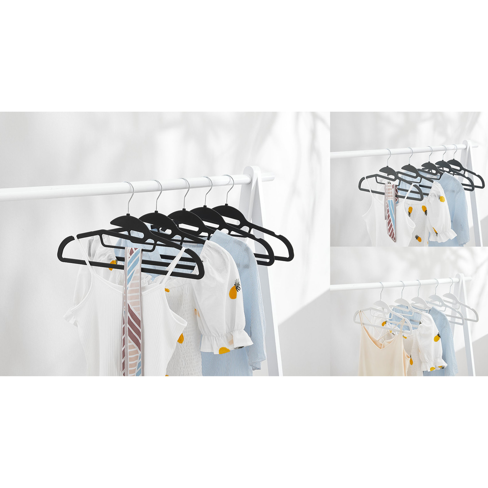 5-PACK RUBBER HANGERS WITH ANTI SLIP RIDGES