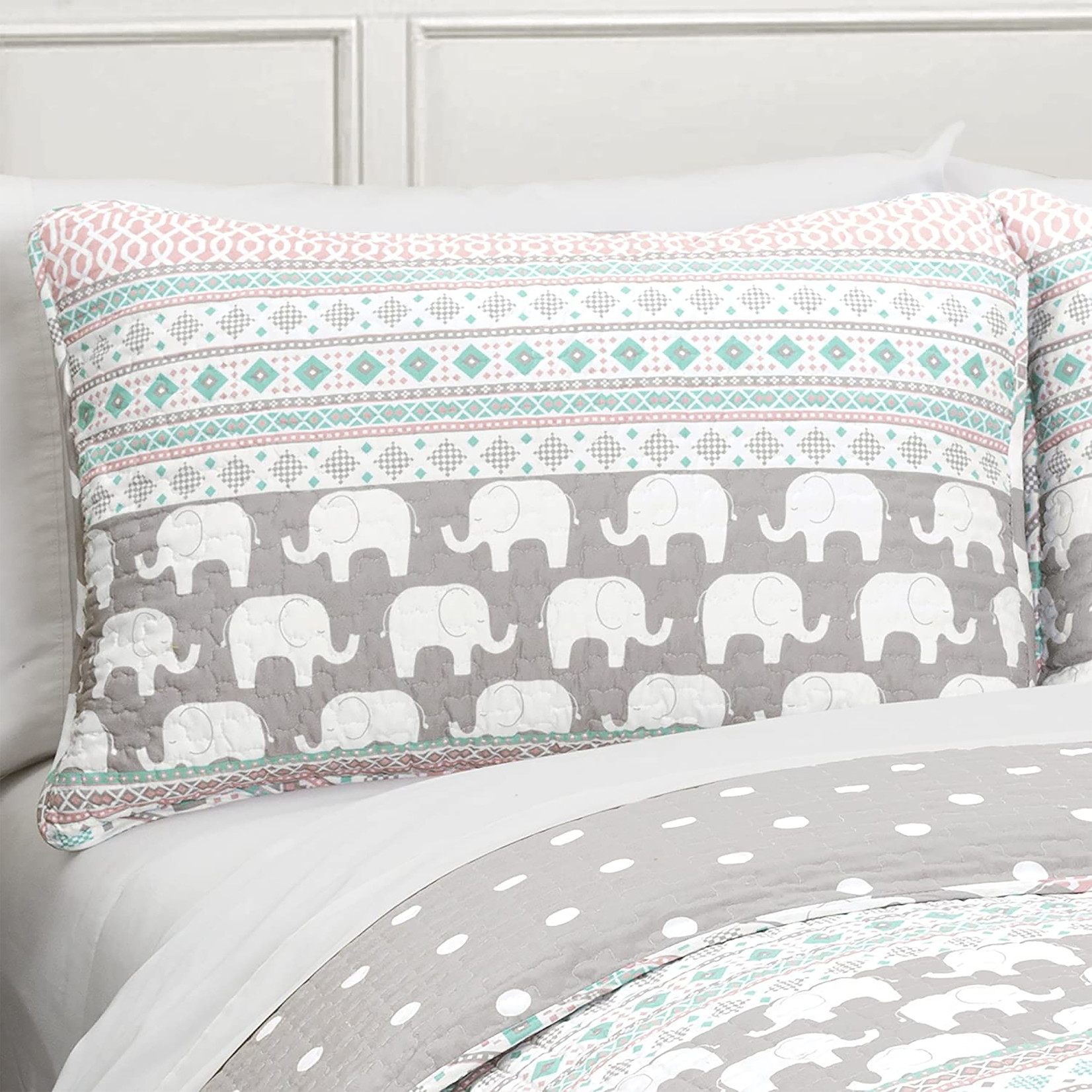 Elie Elephant Ensemble Courtepointe 4mcx Reversible, Simple