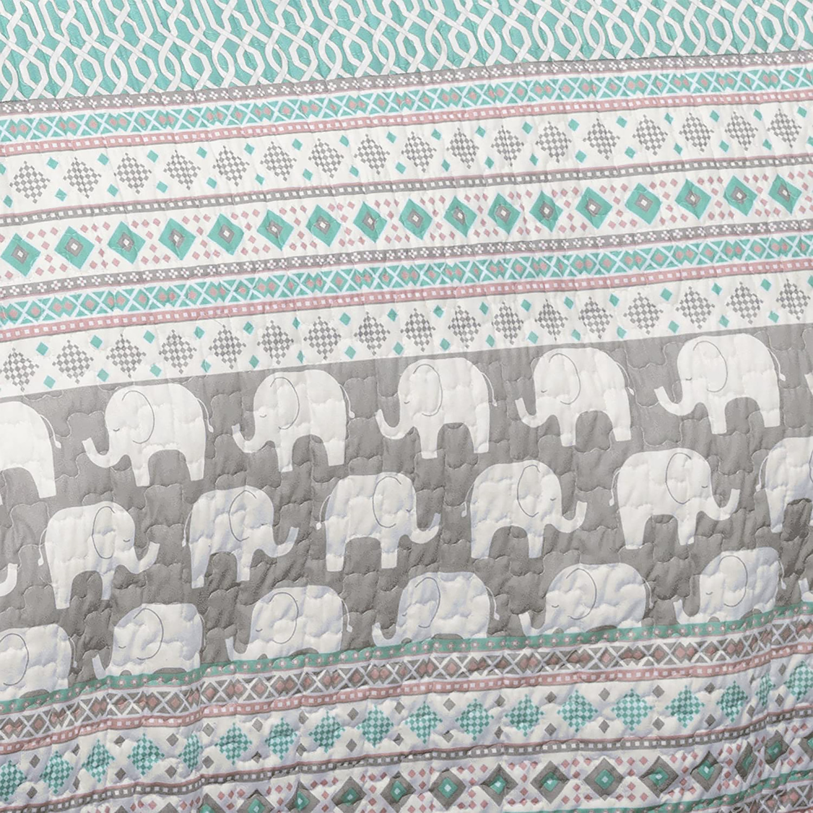 Elie Elephant Ensemble Courtepointe 4mcx Reversible, Simple