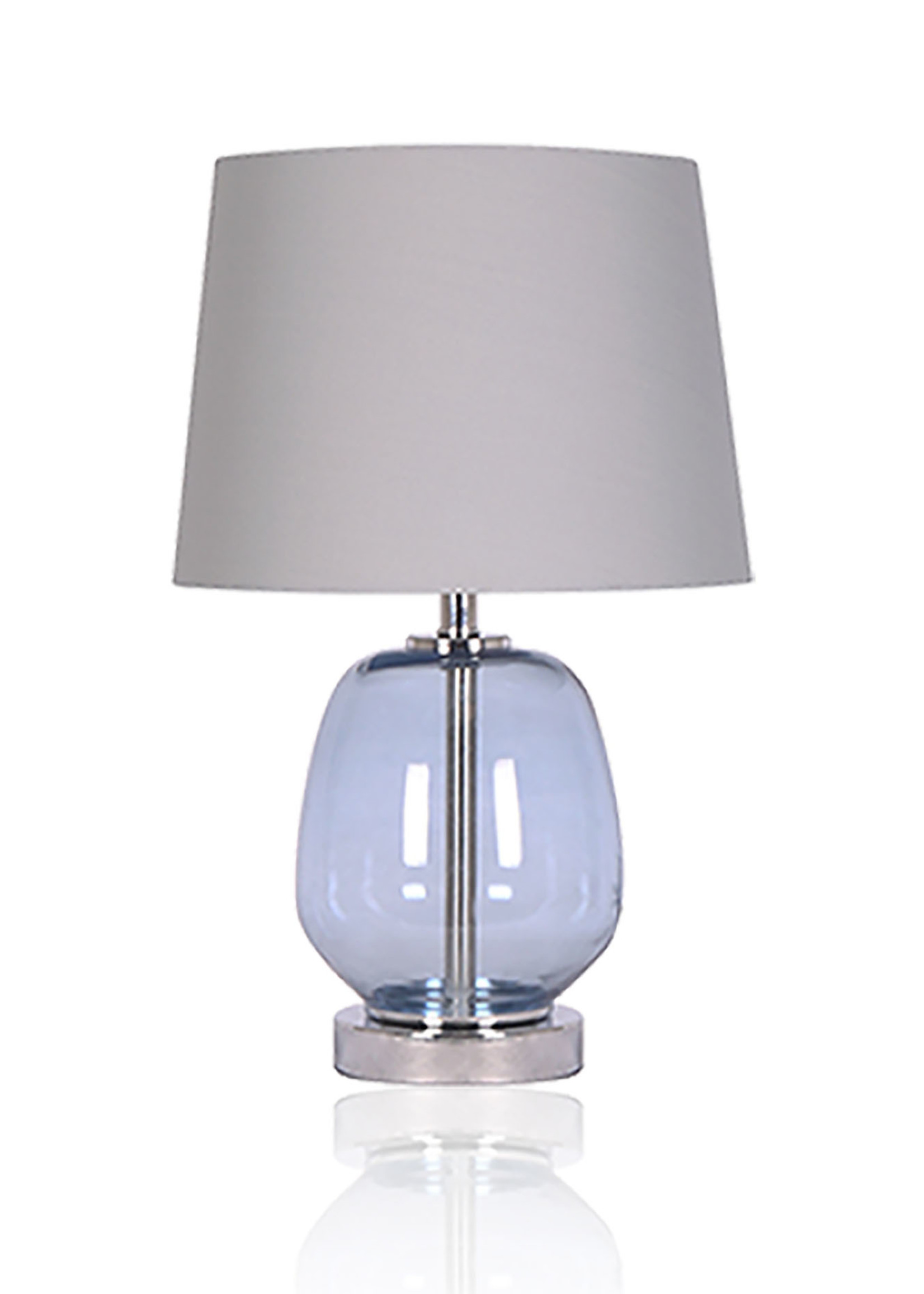 BLUE GLASS TABLE LAMP 28x28x48