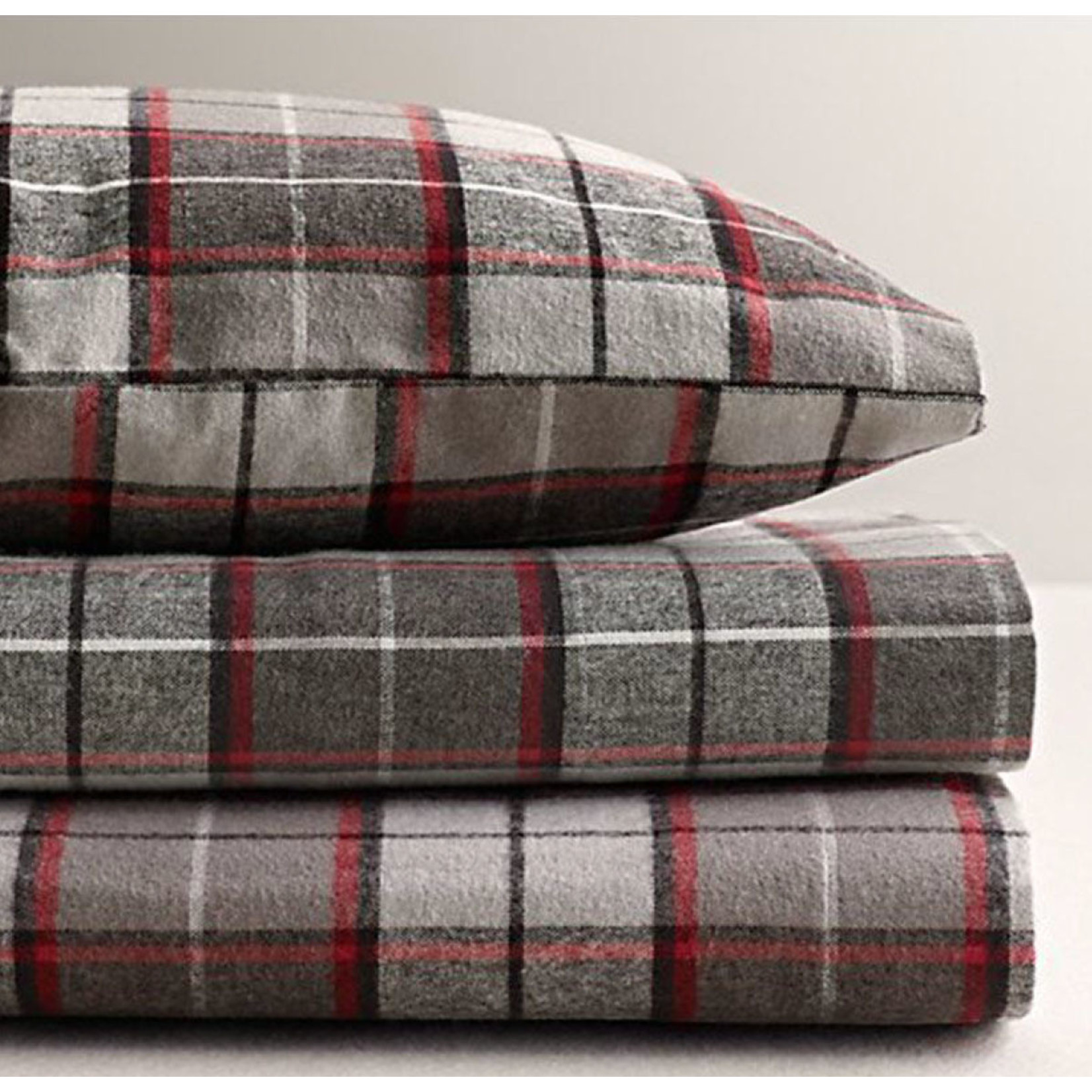 PAIR STANDARD FLANNEL PRINTED PILLOWCASE