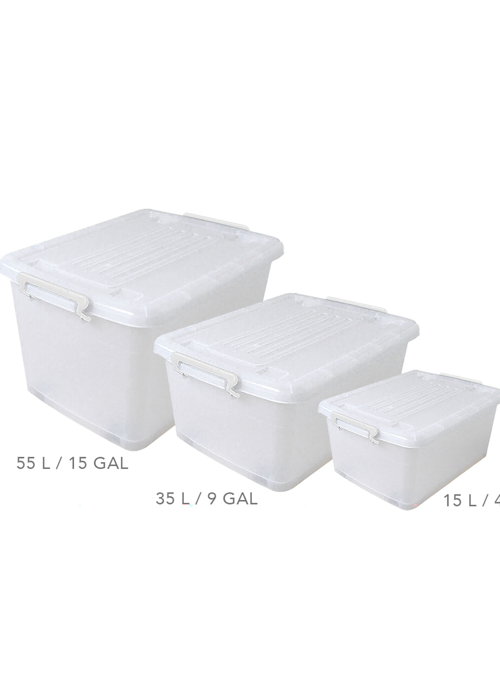 55L Storage Tote With Lid and Castors