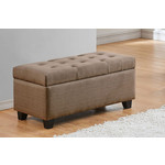Banc de Rangement Ottoman en Tissu Brun