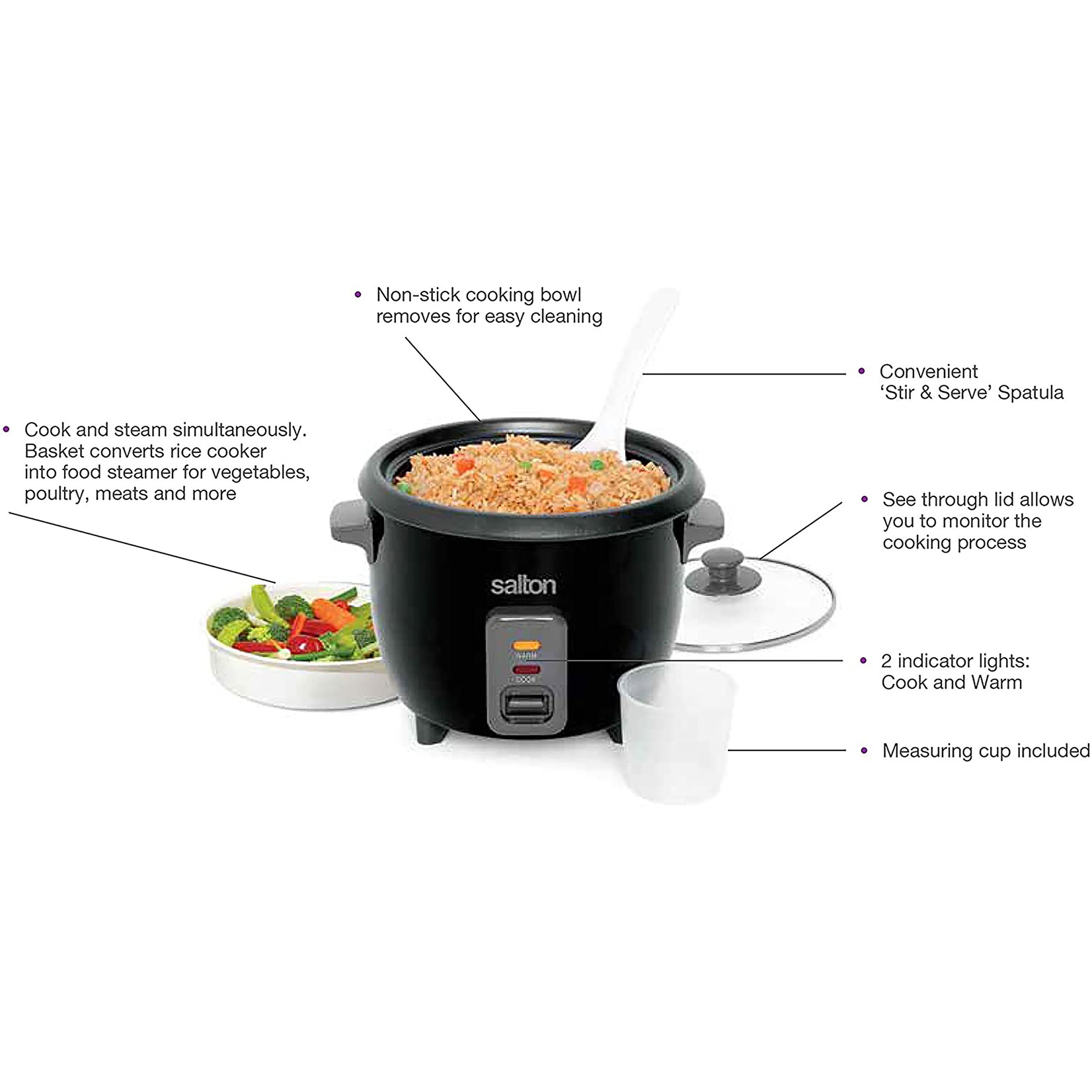 SALTON CUISEUR VAPEUR AUTOMATIQUE 6 TASSES