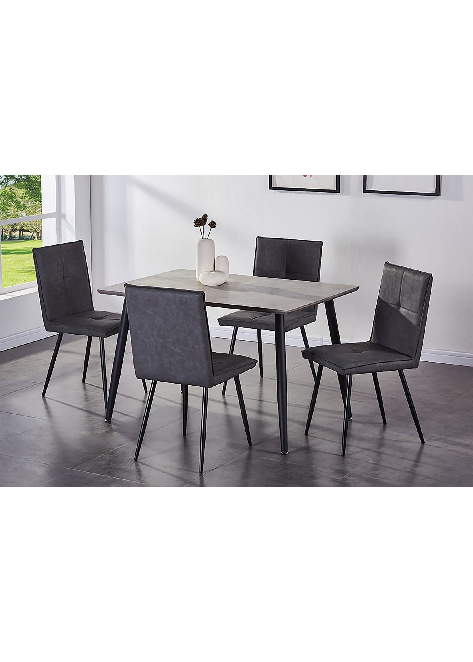 Grey Dining Chair Square Shape