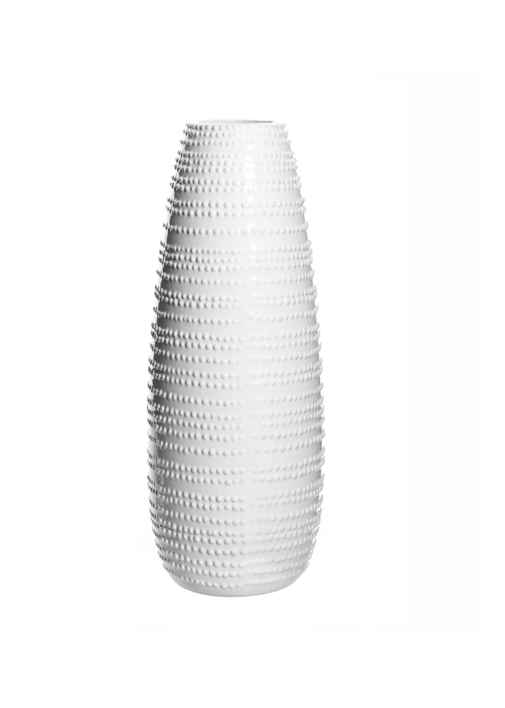 Vase Blanc Texturé Poitillé