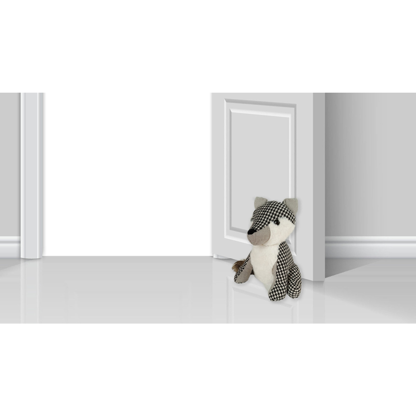 Fox Door Stop Houndstooth
